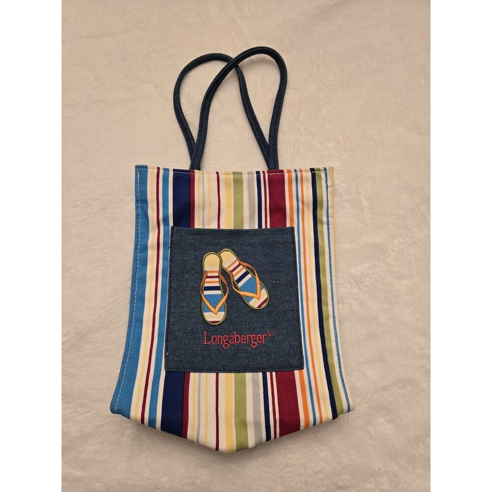 Longaberger Sunny Day Flip Flop Fabric Tote Bag